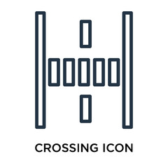 crossing icon isolated on white background. Simple and editable crossing icons. Modern icon vector illustration.