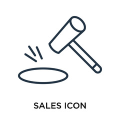 Sales icon vector isolated on white background, Sales sign , thin symbol or stroke element design in outline style