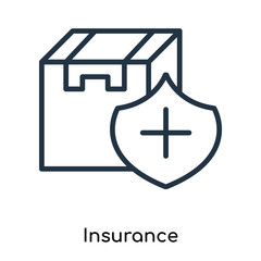 Insurance icon vector isolated on white background, Insurance sign , thin symbols or lined elements in outline style