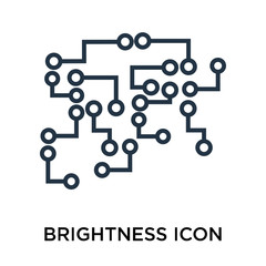 Brightness icon vector isolated on white background, Brightness sign , thin symbol or stroke element design in outline style