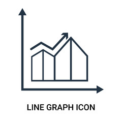 Line graph icon vector isolated on white background, Line graph sign , outline thin symbols or linear analytics