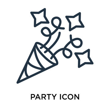 party icons isolated on white background. Modern and editable party icon. Simple icon vector illustration.