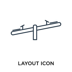 Layout icon vector isolated on white background, Layout sign , thin symbol or stroke element design in outline style