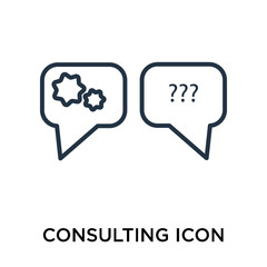 Consulting icon vector isolated on white background, Consulting sign , thin symbol or stroke element design in outline style
