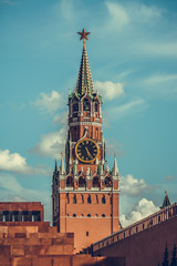 Spasskaya tower of Kremlin in Moscow, Russia