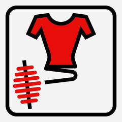 Coloured outline textiles industry pixel perfect vector icon