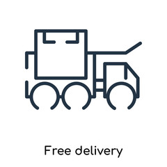Free delivery icon vector isolated on white background, Free delivery sign , thin symbols or lined elements in outline style