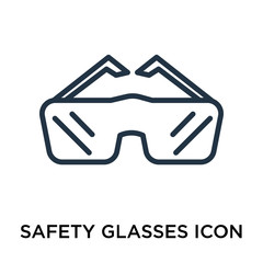 safety glasses icon isolated on white background. Simple and editable safety glasses icons. Modern icon vector illustration.