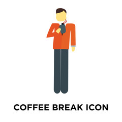 coffee break icon isolated on white background. Simple and editable coffee break icons. Modern icon vector illustration.