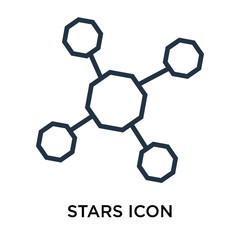 Fototapeta premium Stars icon vector isolated on white background, Stars sign , thin symbol or stroke element design in outline style