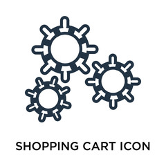 Shopping cart icon vector isolated on white background, Shopping cart sign , thin symbol or stroke element design in outline style