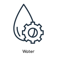 Obraz premium Water icon vector isolated on white background, Water sign , thin symbols or lined elements in outline style