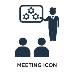 meeting icon isolated on white background. Simple and editable meeting icons. Modern icon vector illustration.