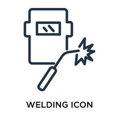 welding icon isolated on white background. Simple and editable welding icons. Modern icon vector illustration. - 217959149