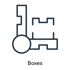 Boxes icon vector isolated on white background, Boxes sign , thin symbols or lined elements in outline style