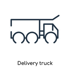 Delivery truck icon vector isolated on white background, Delivery truck sign , thin symbols or lined elements in outline style