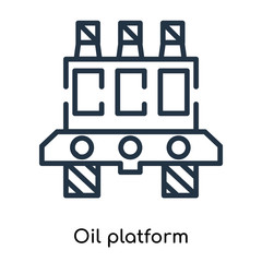 Oil platform icon vector isolated on white background, Oil platform sign , thin symbols or lined elements in outline style