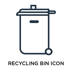 recycling bin icons isolated on white background. Modern and editable recycling bin icon. Simple icon vector illustration.