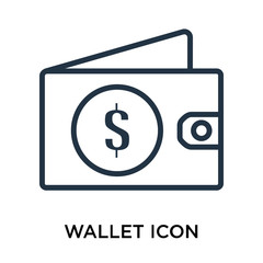 wallet icon isolated on white background. Simple and editable wallet icons. Modern icon vector illustration.
