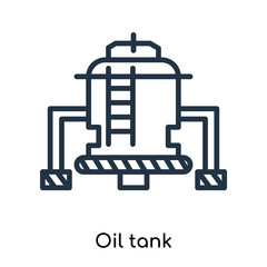 Oil tank icon vector isolated on white background, Oil tank sign , thin symbols or lined elements in outline style