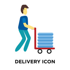 delivery icon isolated on white background. Simple and editable delivery icons. Modern icon vector illustration.