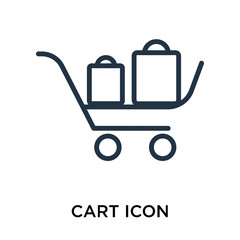 cart icon isolated on white background. Simple and editable cart icons. Modern icon vector illustration.