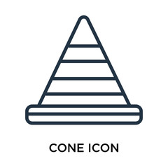 cone icon isolated on white background. Simple and editable cone icons. Modern icon vector illustration.