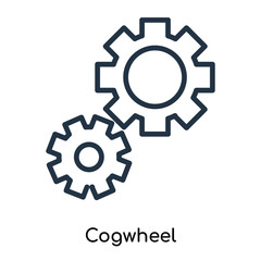 Cogwheel icon vector isolated on white background, Cogwheel sign , thin symbols or lined elements in outline style