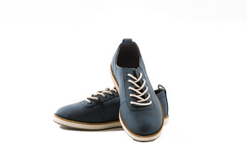 Navy Blue Kids Shoes with Tan Laces