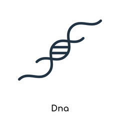 Dna icon vector isolated on white background, Dna sign , thin symbols or lined elements in outline style