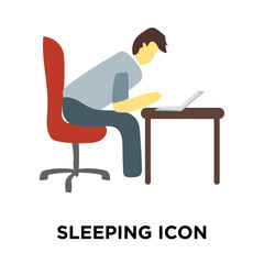 sleeping icon isolated on white background. Simple and editable sleeping icons. Modern icon vector illustration.
