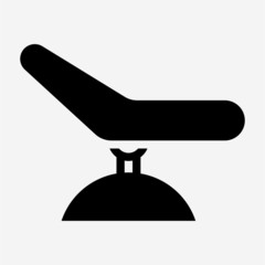 Glyph examination chair pixel perfect vector icon