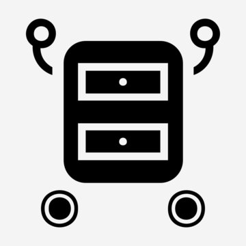 Glyph Hospital Cart Pixel Perfect Vector Icon