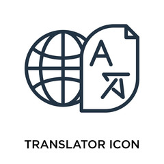 translator icons isolated on white background. Modern and editable translator icon. Simple icon vector illustration.