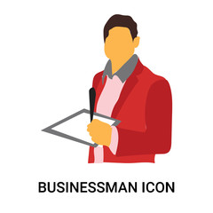 businessman icon isolated on white background. Simple and editable businessman icons. Modern icon vector illustration.