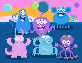 Fantasy Monster Characters Cartoon Group