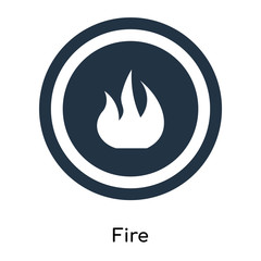 Fire icon vector isolated on white background, Fire sign , symbols or elements in filled style