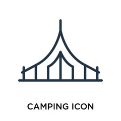 camping icons isolated on white background. Modern and editable camping icon. Simple icon vector illustration.