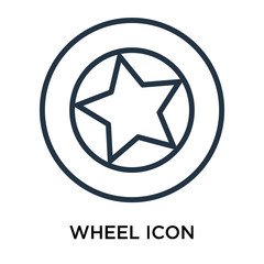 wheel icon isolated on white background. Simple and editable wheel icons. Modern icon vector illustration.