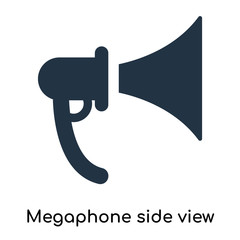 Megaphone side view icon vector isolated on white background, Megaphone side view sign , symbols or elements in filled style