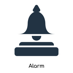 Alarm icon vector isolated on white background, Alarm sign , symbols or elements in filled style