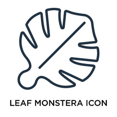 leaf monstera icons isolated on white background. Modern and editable leaf monstera icon. Simple icon vector illustration.