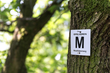 Mosel Valley hiking trail sign germany