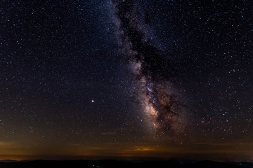 Fototapeta na wymiar A clear view of the Milky Way from the dark skies of Spruce Knob in West Virginia