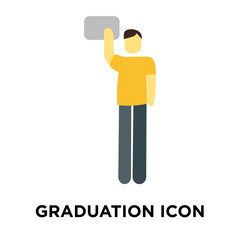 Fototapeta premium graduation icon isolated on white background. Simple and editable graduation icons. Modern icon vector illustration.
