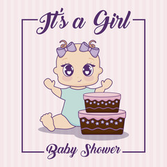 Baby shower design vector ilustration icon baby girls