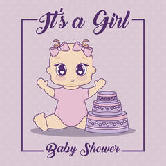 Baby shower design vector ilustration icon baby girls