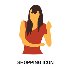 shopping icon isolated on white background. Simple and editable shopping icons. Modern icon vector illustration.