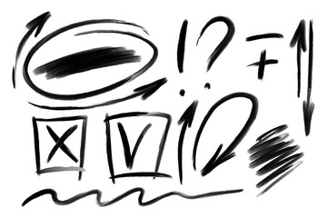 vector ink drawn design elements - arrow various shapes and marks