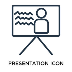 presentation icons isolated on white background. Modern and editable presentation icon. Simple icon vector illustration.